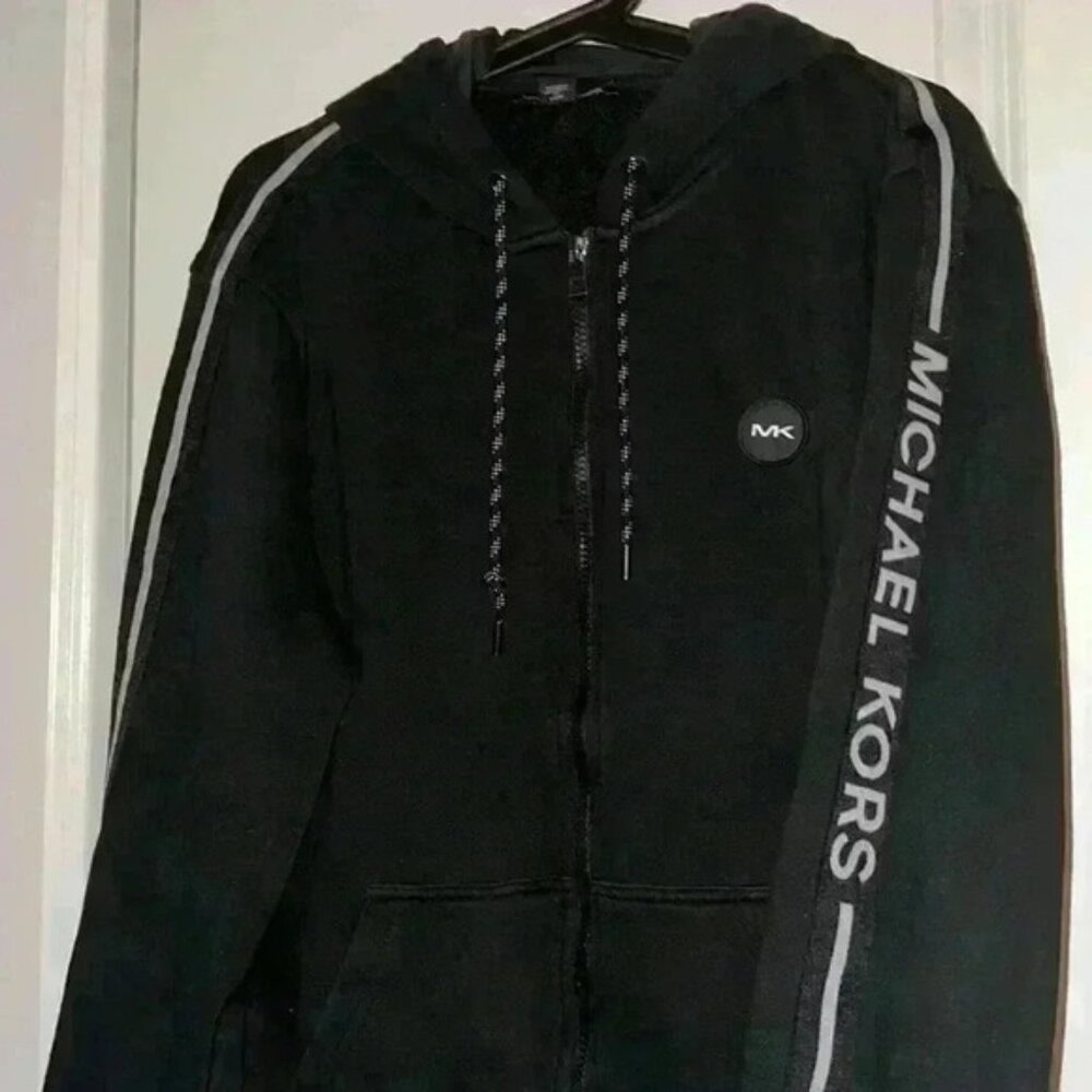 MICHAEL KORS MENSLogo Tape Cotton Blend Zip-Up Hoodie